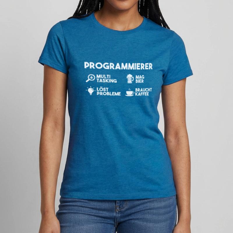 Programmieren Entwickler Coder Bier Programmierer Frauen T-Shirt
