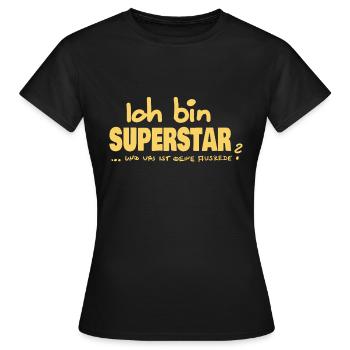 Superstar - T-shirt Femme - noir - Devant - AI Model Female 172 dark (172cm)