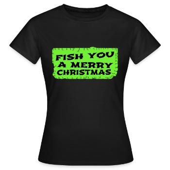 Fish Hook Rod Bday Animation Fishing Tournaments - Women's T-Shirt - black - Front - AI Model Female 172 dark (172cm)