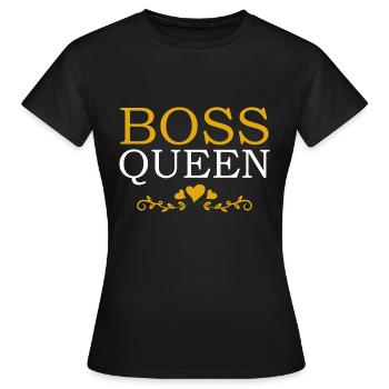 Boss Queen Lady Ladies Gift - Women's T-Shirt - black - Front - AI Model Female 172 dark (172cm)