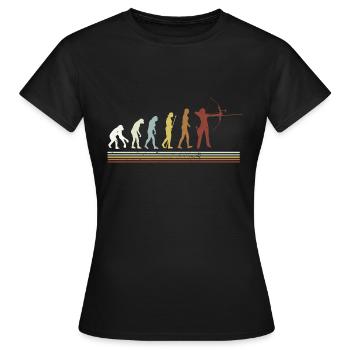 Retro Evolution Bogenschießen Bogensport Frauen - Frauen T-Shirt - Schwarz - Vorne - AI Model Female 172 dark (172cm)