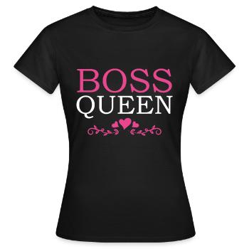 Boss Queen Lady Ladies Gift - Women's T-Shirt - black - Front - AI Model Female 172 dark (172cm)