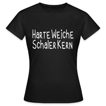 Harte Weiche Schaler Kern - Frauen T-Shirt - Schwarz - Vorne - AI Model Female 172 dark (172cm)