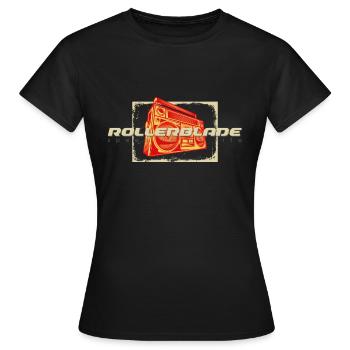 80s ghettoblaster rollerblader - Women's T-Shirt - black - Front - AI Model Female 172 dark (172cm)