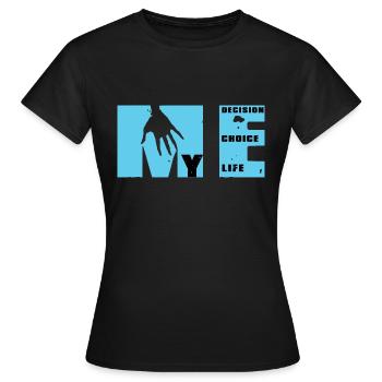 MEtamorfose : choix, décision, vie - T-shirt Femme - noir - Devant - AI Model Female 172 dark (172cm)