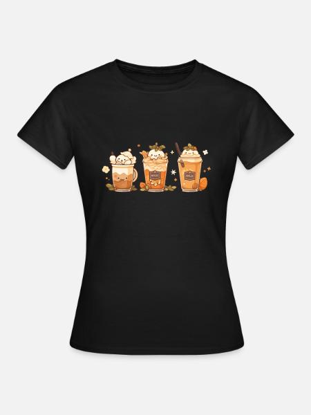 drinks | Kaffee | Latte Macchiato | Cappucino - Frauen T-Shirt - Schwarz