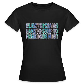 bavoir électricien dictons drôles électricien cadeau - T-shirt Femme - noir - Devant - AI Model Female 172 dark (172cm)