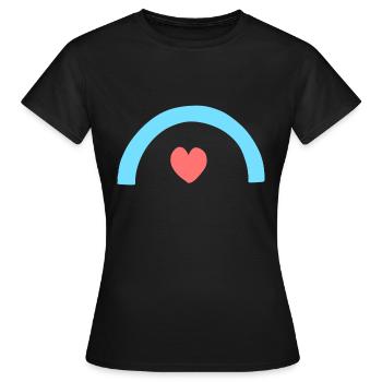 Coeur Arc Forme Symbole Formes Rouge Bleu - T-shirt Femme - noir - Devant - AI Model Female 172 dark (172cm)