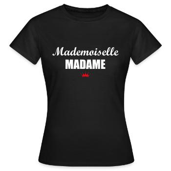 mademoiselle madame - T-shirt Femme - noir - Devant - AI Model Female 172 dark (172cm)