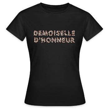Demoiselle d’honneur léopard - T-shirt Femme - noir - Devant - AI Model Female 172 dark (172cm)
