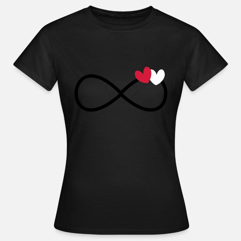 Infinity Infinity Symbol 2 hearts - Women's T-Shirt - black