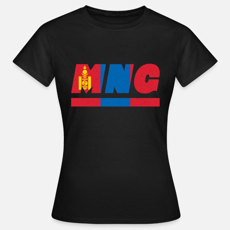 Drapeau mongol drapeau MNG - T-shirt Femme - noir
