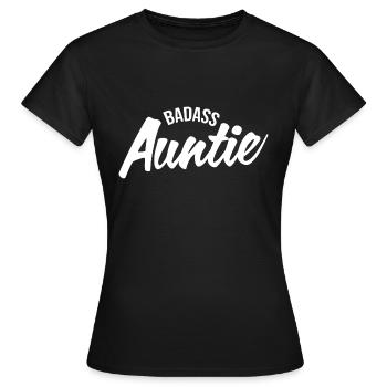 Badass Aunt Aunt Newborn Aunt - Women's T-Shirt - black - Front - AI Model Female 172 dark (172cm)
