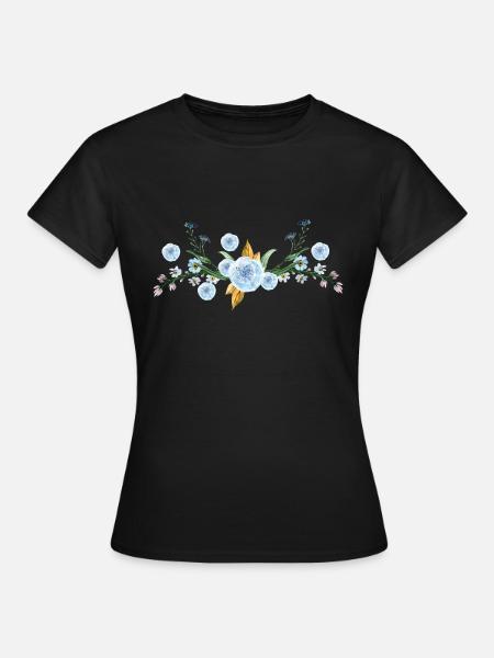 bloemen - Vrouwen T-shirt - zwart