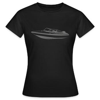 motorboat grey silver - Women's T-Shirt - black - Front - AI Model Female 172 dark (172cm)