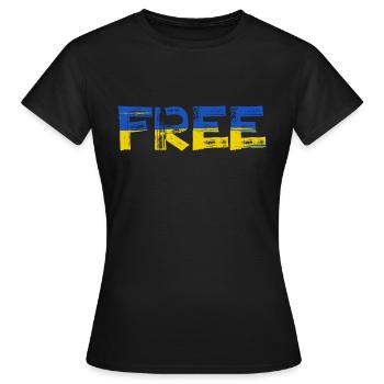 Freie Ukraine - Frauen T-Shirt - Schwarz - Vorne - AI Model Female 172 dark (172cm)