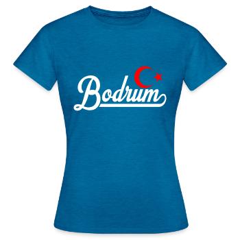 Bodrum - Women's T-Shirt - antique blue sapphire heather - Front - AI Model Female 172 dark (172cm)