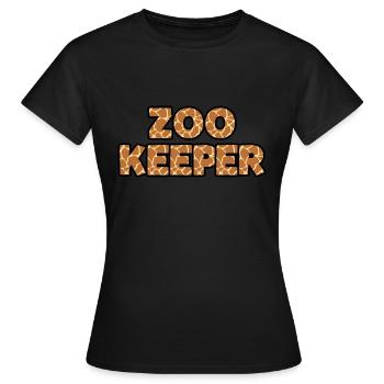 Lettrage Funny Zoo Keeper - T-shirt Femme - noir - Devant - AI Model Female 172 dark (172cm)