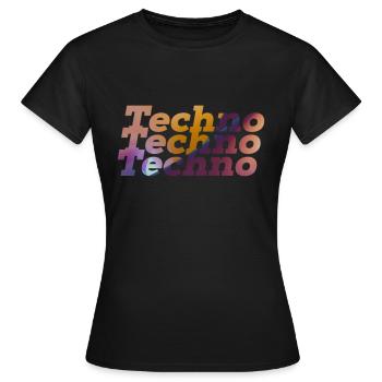 Techno Rave Design Fête de musique électronique 2022 - T-shirt Femme - noir - Devant - AI Model Female 172 dark (172cm)