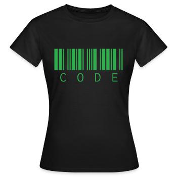 code - Women's T-Shirt - black - Front - AI Model Female 172 dark (172cm)