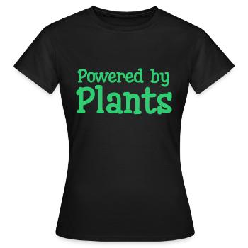 Powered by plants - Women's T-Shirt - black - Front - AI Model Female 172 dark (172cm)