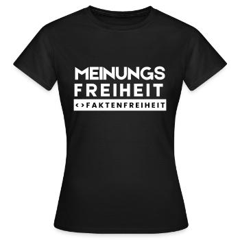 Meinungsfreiheit nicht Faktenfreiheit 2 - Frauen T-Shirt - Schwarz - Vorne - AI Model Female 172 dark (172cm)