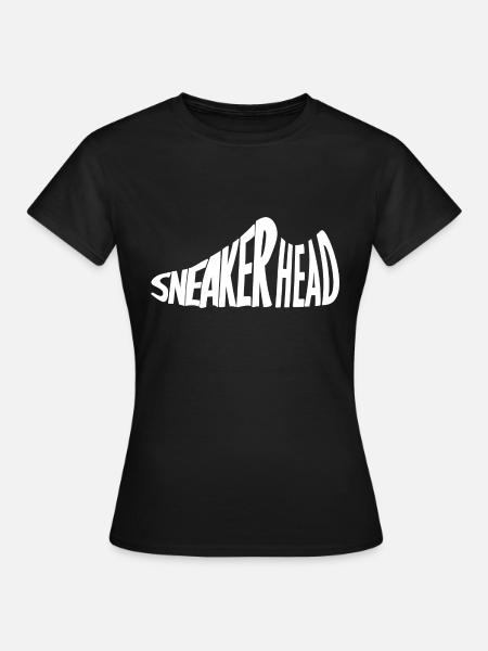Sneaker Kopf Weiß - Frauen T-Shirt - Schwarz
