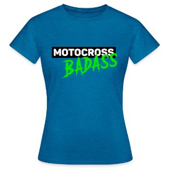 Mx Green knallhart - Frauen T-Shirt - Antikblaues Saphir meliert - Vorne - AI Model Female 172 dark (172cm)