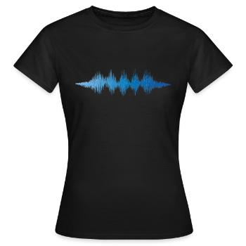 Music audio wave / sound wave / audio frequency - Women's T-Shirt - black - Front - AI Model Female 172 dark (172cm)