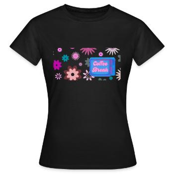 Coffee Break im Stil der 60er / Sweet sixties - Frauen T-Shirt - Schwarz - Vorne - AI Model Female 172 dark (172cm)