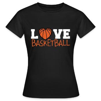 J’aime les séries : J’aime le basket-ball - T-shirt Femme - noir - Devant - AI Model Female 172 dark (172cm)