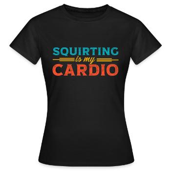 I Heart Squirters Adulte Blague J’Aime Éjaculer - T-shirt Femme - noir - Devant - AI Model Female 172 dark (172cm)
