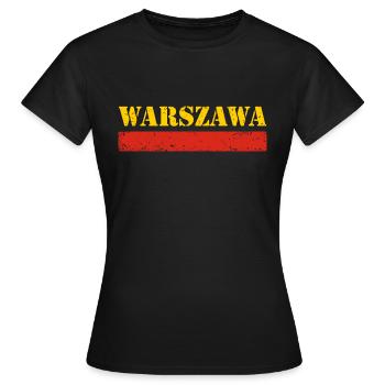 Warschau Vintage - Frauen T-Shirt - Schwarz - Vorne - AI Model Female 172 dark (172cm)
