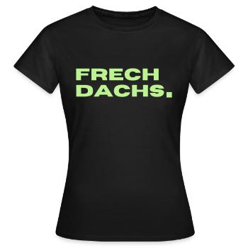 FRECHDACHS - Frauen T-Shirt - Schwarz - Vorne - AI Model Female 172 dark (172cm)