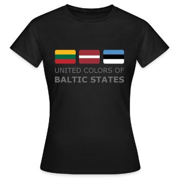 UNITED COLORS OF BALTIC STATES dark-lettered 400 - T-shirt Femme - noir - Devant - AI Model Female 172 dark (172cm)