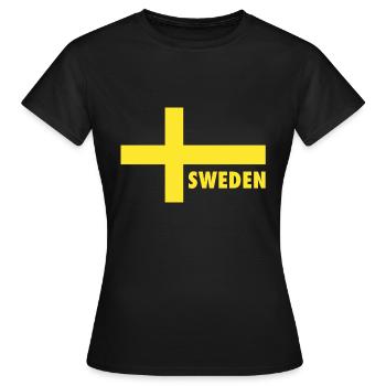 Suède Suède Drapeau suédois Suédois - T-shirt Femme - noir - Devant - AI Model Female 172 dark (172cm)
