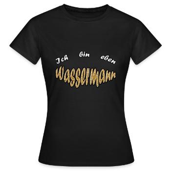 Sternzeichen Wassermann - Frauen T-Shirt - Schwarz - Vorne - AI Model Female 172 dark (172cm)