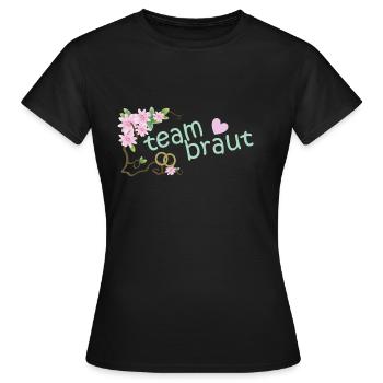mariée d'équipe - T-shirt Femme - noir - Devant - AI Model Female 172 dark (172cm)