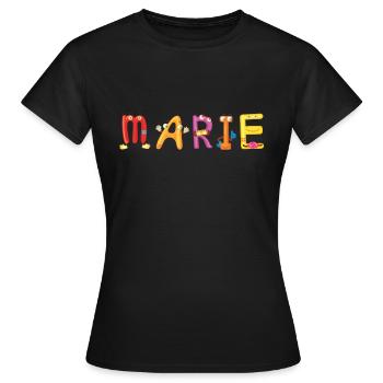 Marie - Frauen T-Shirt - Schwarz - Vorne - AI Model Female 172 dark (172cm)