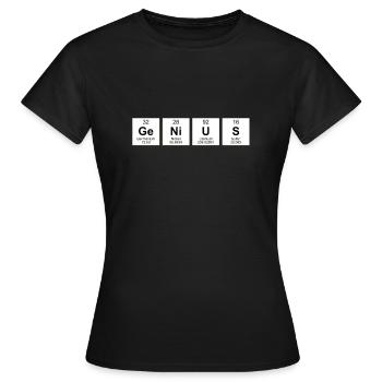 GeNiUS Chemie Witz - Frauen T-Shirt - Schwarz - Vorne - AI Model Female 172 dark (172cm)
