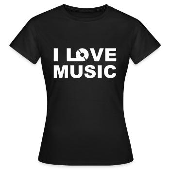 I love Music - T-shirt Femme - noir - Devant - AI Model Female 172 dark (172cm)