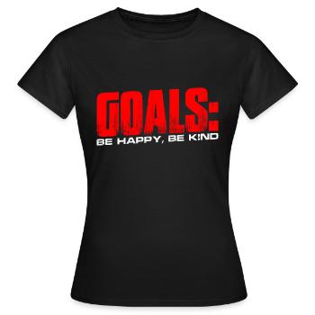 Goals Be Happy, Be Child 11 - Women's T-Shirt - black - Front - AI Model Female 172 dark (172cm)
