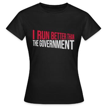 mieux fonctionner que le gouvernement - T-shirt Femme - noir - Devant - AI Model Female 172 dark (172cm)