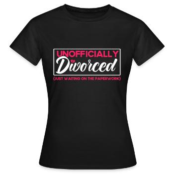 Auflösung der Ehe Scheidung Geschieden Geschenk - Frauen T-Shirt - Schwarz - Vorne - AI Model Female 172 dark (172cm)
