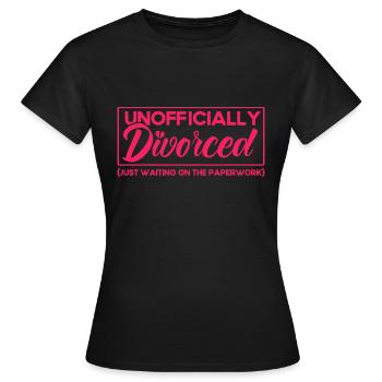 Auflösung der Ehe Scheidung Geschieden Geschenk - Frauen T-Shirt - Schwarz - Vorne - AI Model Female 172 dark (172cm)