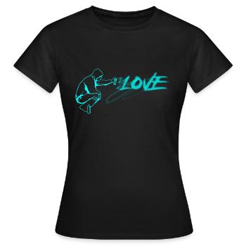 GRAFFITI LOVE - Women's T-Shirt - black - Front - AI Model Female 172 dark (172cm)