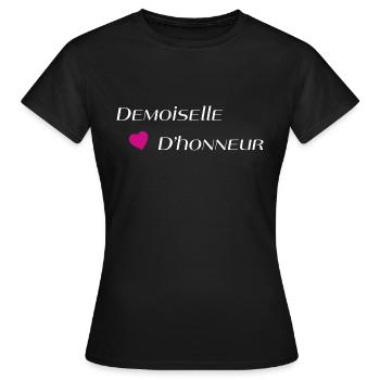 Demoiselle d'honneur - T-shirt Femme - noir - Devant - AI Model Female 172 dark (172cm)