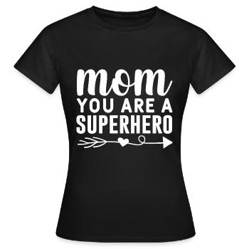 Maman tu es une super-héroïne - T-shirt Femme - noir - Devant - AI Model Female 172 dark (172cm)