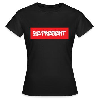Be Present - Women's T-Shirt - black - Front - AI Model Female 172 dark (172cm)