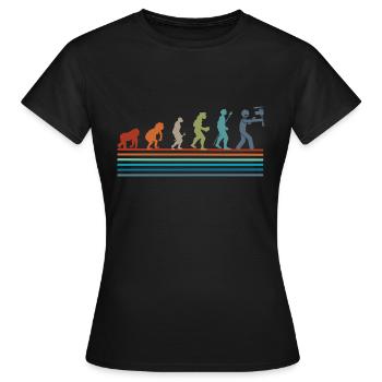 Évolution rétro vintage réseaux sociaux - T-shirt Femme - noir - Devant - AI Model Female 172 dark (172cm)